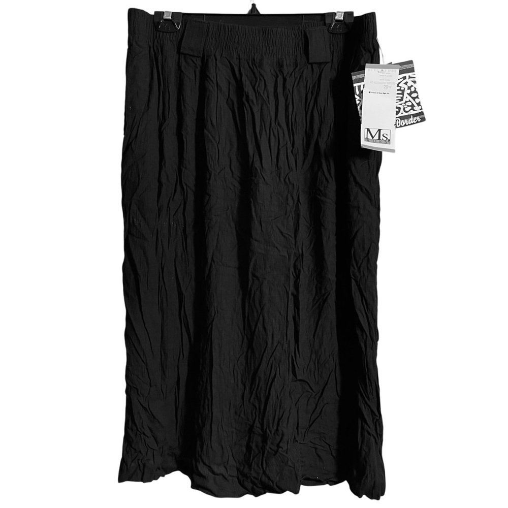 Macy’s Women’s Black Crinkle Rayon Pencil Skirt NWT Plus Size 20W Elastic Waist